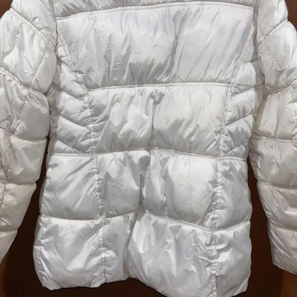 Laundry by Shelli Segal Puffer Down Jacket Womens Medium White Casual Full Zip - Picture 10 of 13